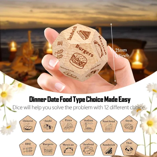 Miniatura 3 de VANLOVEMAC Regalos para mamá, esposa, hermana, para el día de la madre, regalos de papá para el día del padre, decisión de dados de comida, dados