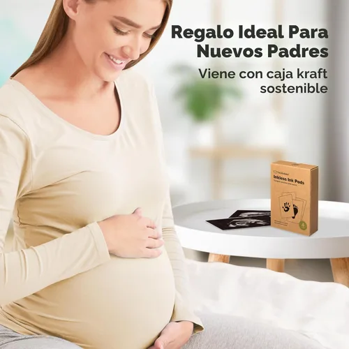 Miniatura 9 de Kit de 4 manos y huellas de bebé sin tinta, almohadilla de tinta sin desorden para recuerdos de recién nacidos, kit de huellas de nariz de perro