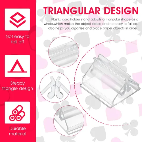 Miniatura 4 de 24 soportes de plástico para tarjetas de lugar, soporte para tarjetas de mesa de boda, soporte acrílico para tarjetas de boda, fotos, notas