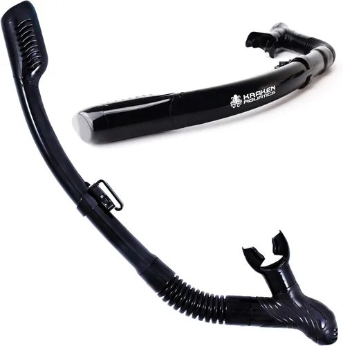 Miniatura 2 de Kraken Aquatics Snorkel seco Equipo de esnórquel profesional de calidad con válvula superior seca, cómoda boquilla de silicona y válvula de purga