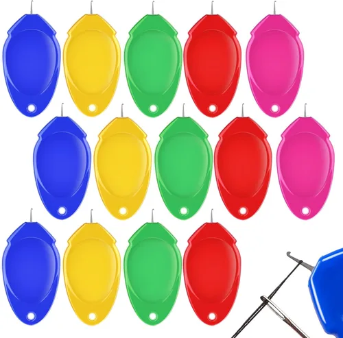 Miniatura 8 de Fedmut Enhebradores de agujas para coser a mano, herramienta de enhebrador de agujas de bordar, 20 piezas para coser a mano, máquina de coser