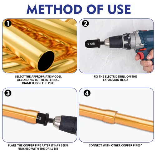 Miniatura 4 de Juego de reparación HVAC, expansor de tubo de cobre para aire acondicionado, herramienta hexagonal de estampación manual, tubo de cobre suave