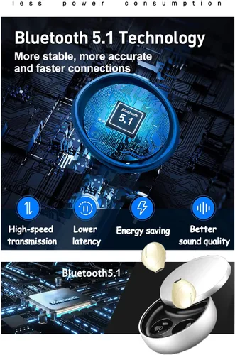 Miniatura 4 de Auriculares invisibles pequeños, mini, inalámbricos, Bluetooth, discretos, para música, hogar, trabajo