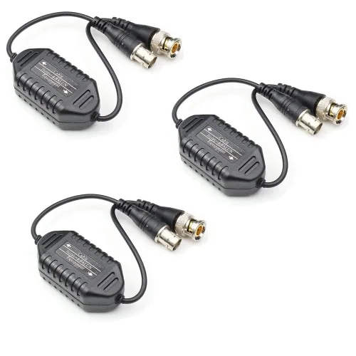 Miniatura 5 de Aislador de bucle de tierra para cámara de seguridad, BNC macho a hembra coaxial Video Ground Loop Isolator CCTV Balun 1 Pack