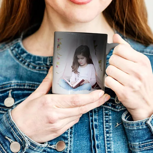 Miniatura 5 de Tazas de café personalizadas - Texto personalizado, foto, logotipo, imagen de collage, nombre inicial taza de monograma y tazas mágicas de cerámica