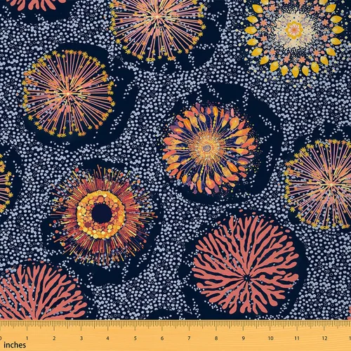 Miniatura 11 de Tela con patrón Paisley de The Yard, tela de tapicería floral étnica boho para sillas y sofás, costura, tela impermeable de arte mandala abstracto