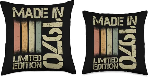 Miniatura 3 de 1970 vintage birthday retro Limited Edition men woman gift Throw Pillow