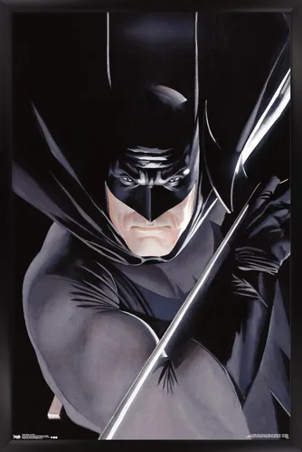 Trends International DC Comics Batman - Póster de pared de retrato, 14.725 x 22.375 pulgadas, versión enmarcada en negro Versión con marco negro