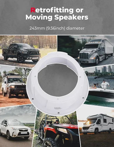 Miniatura 6 de KEMIMOTO 2 cajas de altavoces en ángulo, universales para altavoces de 6.5 pulgadas, compatibles con UTV, caravanas, automóviles, barcos, maleteros