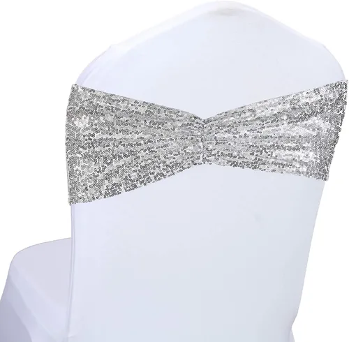 Miniatura 11 de SquarePie Paquete de 100 bandas de lentejuelas negras brillantes para boda, fiesta, banquete, decoración del hogar