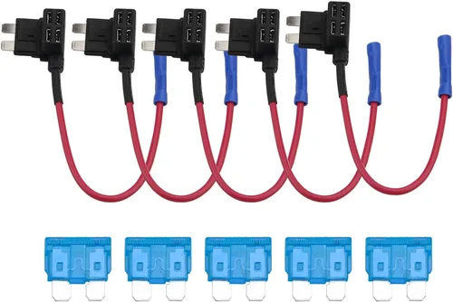 Miniatura 2 de ZOOKOTO Paquete de 5 fusibles adaptador de grifo de 12 V con fusible de cuchilla ATO ATC estándar de 15 A para coches, camiones, barcos