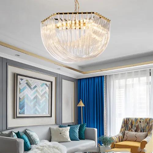 Miniatura 3 de Chandelier Light, Novel Decorated Gold Chandelier Metal LED Pendant Lights Retro Loft Adjustable Chain Hanging Lamp Living Room Lustre Lamparas