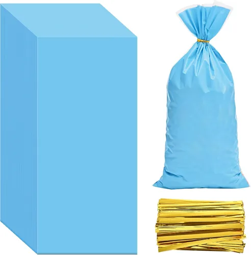 Miniatura 11 de Lecpeting 100 bolsas de celofán, bolsas de plástico para dulces con lazos giratorios para envoltura de regalo, cumpleaños, boda, baby shower