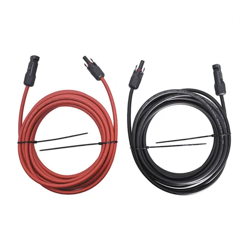 Miniatura 8 de WFLNHB Cable de extensión de panel solar de calibre 12 AWG negro + rojo de 20 pies con conector hembra y macho conector solar