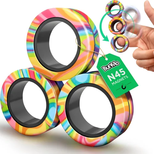 BUNMO Juguete para la ansiedad, anillos magnéticos, para poner en cesta de Pascua, para adultos, para niños o niñas, genial regalo para