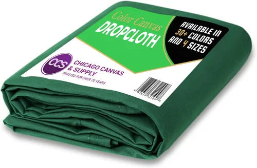 Miniatura 28 de CCS - Tela de lona para caídas, lona de algodón resistente para cortinas, manteles, telón de fondo, pintura, cubierta de suelo, lavable y Verde