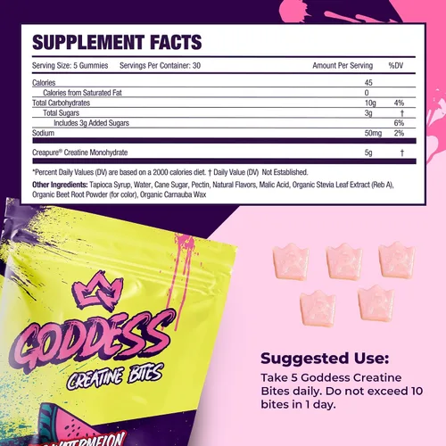 Miniatura 7 de Primal Queen Goddess Gomitas de Creatina – Creatina masticable baja en azúcar para mujeres Construye glúteos y músculos, recuperación más rápida