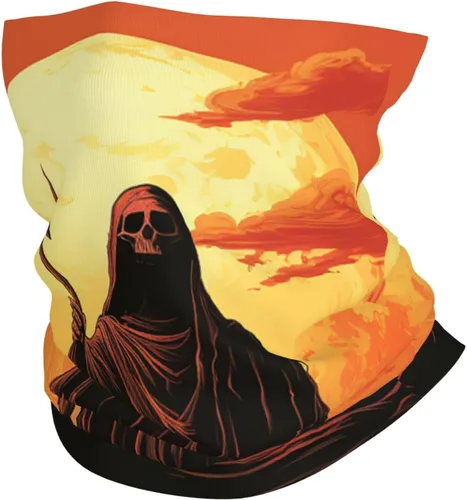 grim reaper skull angel sun Death red Neck Gaiter Face Cover Balaclava Gaiter Mask for Men Women Bandana for Motorcycle Cycling Riding Skiing Party