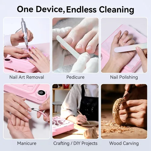 Miniatura 9 de Makartt Colector de polvo de uñas compacto y recargable, colector de polvo de 5500 rpm, tecnología de uñas ERYNOS, velocidad ajustable, silencioso