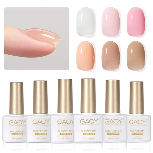 Miniatura 16 de GAOY - Gel de construcción transparente para uñas, fortalecedor de uñas de 16ml en una botella, gel duro para extensión de uñas, esmalte en gel