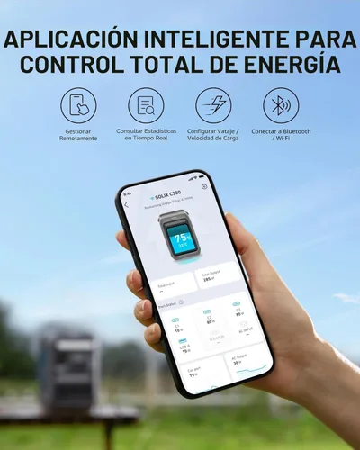 Miniatura 8 de Anker Estación de energía portátil SOLIX C300, batería LiFePO4 de 288 Wh, generador solar de 300 W (pico de 600 W), carga rápida bidireccional