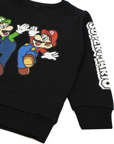 Miniatura 5 de SUPER MARIO Sudadera Luigi Character Gamers - Sudadera de manga larga para niños Negro
