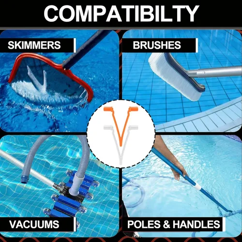 Miniatura 7 de Novabright 20 Pcs Pool Butterfly V Clips Universal Pool Pole Clips Strong Replacement Attachment for Swimming Spa Accessories Fits Skimmer Nets