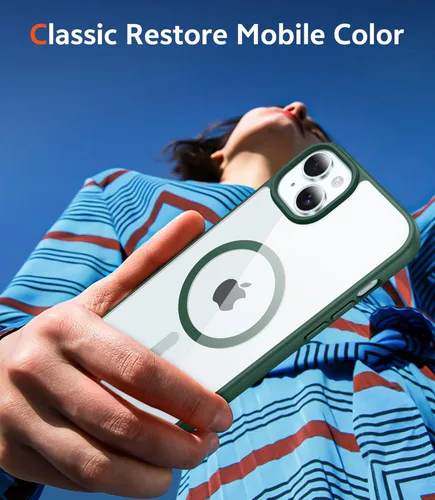 Miniatura 1567 de FNTCASE Funda para iPhone 13 Pro-Max: Fundas magnéticas transparentes compatibles con Magsafe Slim anti amarillamiento protección contra caídas