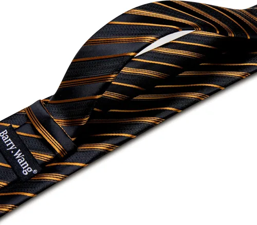 Miniatura 336 de Barry.Wang Juego de corbatas para hombre, corbata de seda a rayas, tejido a cuadros, gemelos formales, negocios, boda