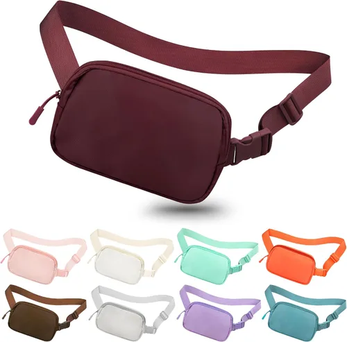 Miniatura 195 de Riñonera cruzada para mujeres y hombres, bolsa para cinturón para senderismo con correa ajustable, riñonera para correr, entrenamiento, deportes