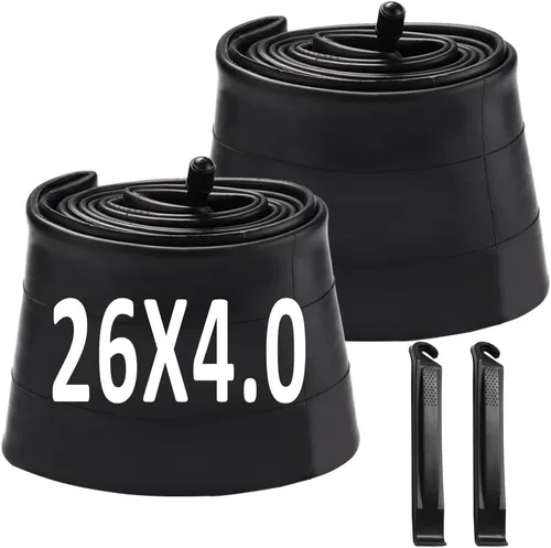 Tubo de bicicleta de 26 x 4.0 pulgadas con válvula Schrader AV35mm, tubos interiores de bicicleta eléctrica de goma butílica premium, paquete de 2