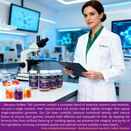 Miniatura 3 de NuBest Gomitas Tall para Niños de 2+ Años y Adolescentes Fortaleza Ósea, Inmunidad, Salud Digestiva con Calcio, Vitamina D3, K2, Complejo B