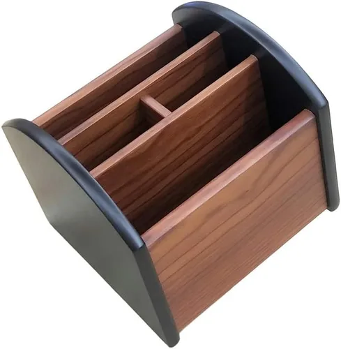 N Soporte giratorio para control remoto organizador organizador de lápices de madera para organizador de escritorio Organización de almacenamiento