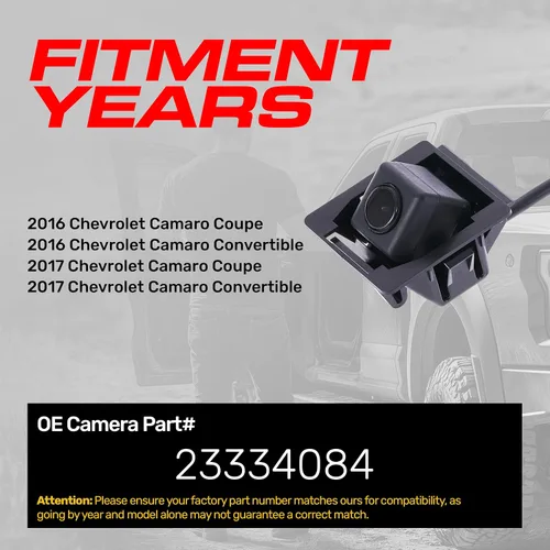 Miniatura 2 de Master Tailgaters Repuesto para Chevrolet Camaro Coupe/Convertible (2016-2017) Cámara de respaldo OE N.º de pieza 23334084