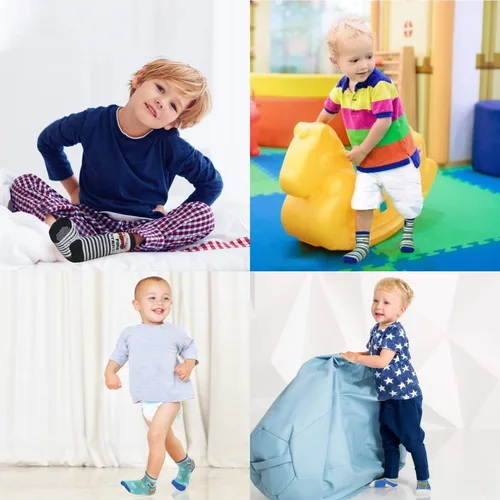 Miniatura 2 de SkiBeaut Calcetines antideslizantes para niños y niñas de 1 a 7 años, 12 pares de calcetines para niños y niñas