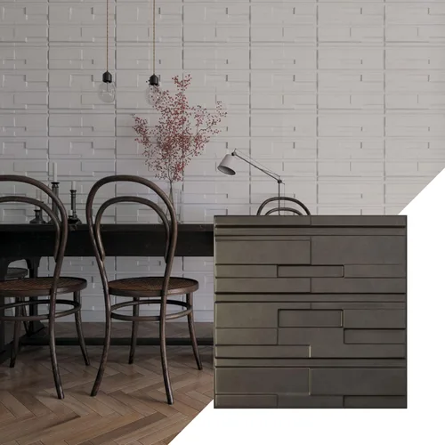 Miniatura 9 de Ekena Millwork 19 5/8 pulgadas de ancho x 19 5/8 pulgadas de alto, ladrillo desplazado EnduraWall decorativo 3D, cobre envejecido