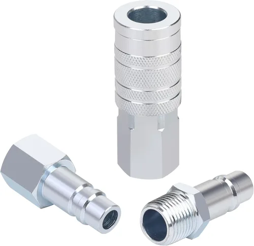 Juego de accesorios de manguera de aire de 1/2 pulgada, acoplador de tipo industrial I/M de alto flujo con 1/2 pulgadas FNPT, 2 acopladores con 1/2