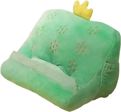 Miniatura 11 de Dpofirs Soporte de almohada para tableta, soporte de tableta de felpa suave con bolsillos de almacenamiento para niños, compatible con almohadillas
