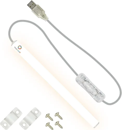Miniatura 10 de TrueColor - Barra de luz LED alimentada por USB con cubierta esmerilada para debajo del gabinete, debajo del monitor, retroiluminación de TV, fácil