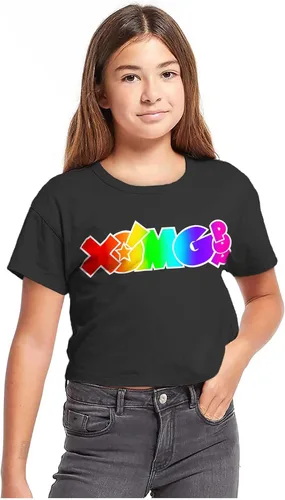 Miniatura 4 de XOMG POP Neon Glow Rainbow Logo - Camiseta juvenil para mujer