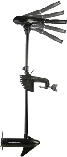 Newport X-Series Motor de Curricán Eléctrico de 55lb de Empuje Montado en Espejo de Popa para Agua Salada con Indicador de Batería LED (Eje de 36")