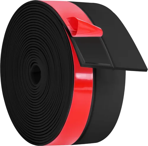 ToLanbbt Burlete Sellador de Silicona para Puerta Tira Selladora 3 pulgadas x 20 pies Bloqueador de Corrientes de Aire para Puerta Cinta Negro