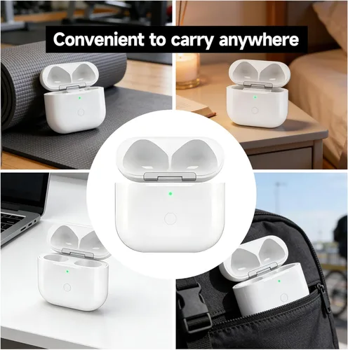 Miniatura 8 de Funda de carga inalámbrica para AirPods de 4ª generación con puerto de carga tipo C, funda de repuesto para cargador Airpod 4 con botón de Funda