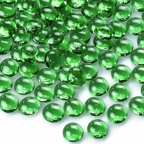 Miniatura 11 de CYS EXCEL Cuentas de vidrio de colores surtidos de 5 libras para jarrones, cuentas de piedras preciosas de mármol planas, rellenos de jarrones