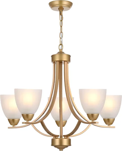 Miniatura 11 de 5 Light Shaded Contemporary Chandeliers with Alabaster Glass Black Rustic Light Fixtures Ceiling Hanging Mid Century Modern Pendant Lighting for
