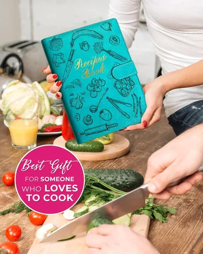 Miniatura 7 de molekaus Libro de Recetas, Libro de Recetas en Blanco para Escribir tus Propias Recetas, Cuaderno de Recetas para Cocina Familiar, Tapa Dura Verde