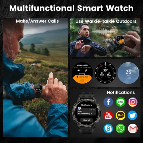 Miniatura 9 de KOSPET Tank T4C - Reloj inteligente para hombre con linterna LED, pantalla AMOLED de 1.5 pulgadas, GPS y brújula de doble banda, batería de 50 días