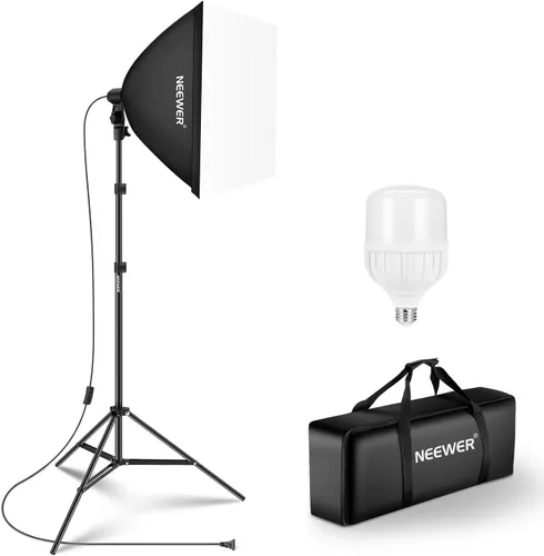 Miniatura 15 de NEEWER Paquete de 2 kits de iluminación RGB equivalente a 520 W con control de aplicación y 9 efectos, bombillas LED de 26 W CRI93+ TLCI98+