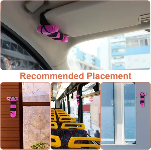 Miniatura 6 de THINKWORK Martillo de seguridad para automóvil de regalo para mujeres, herramienta tres en uno con rompeventanas y cortador de cinturón de 2-Rosa