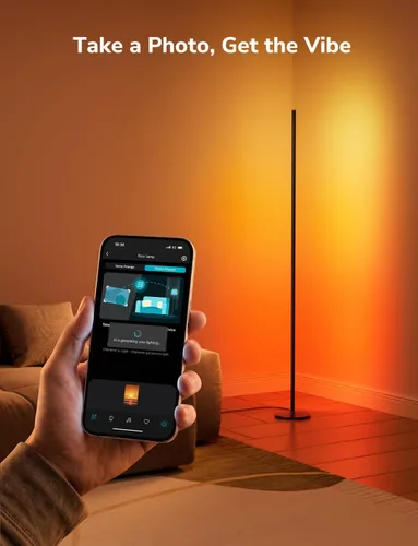 Miniatura 7 de Lepro OE1 Lámpara de pie de esquina AI, lámpara de esquina LED inteligente RGBICW con sincronización de música, habilitada para Alexa, diseñador